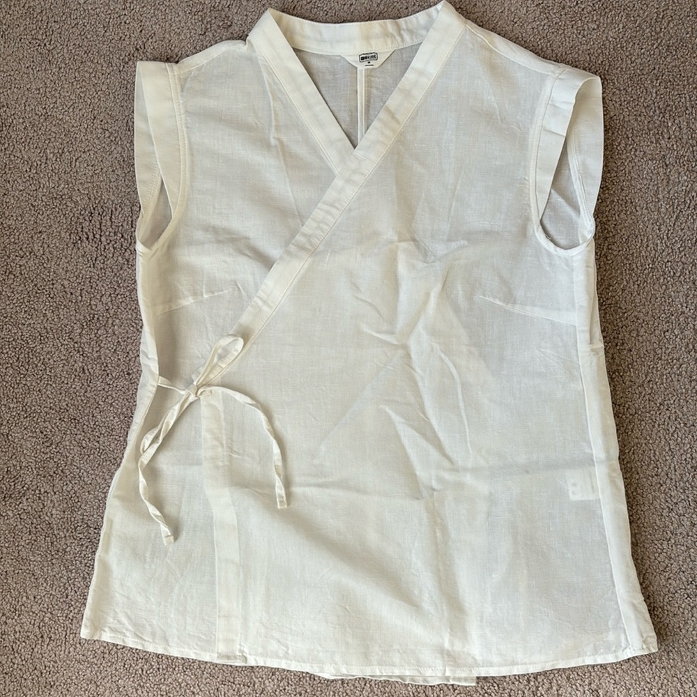Teterot Salon Korean Hanbok Linen Wrap Top
